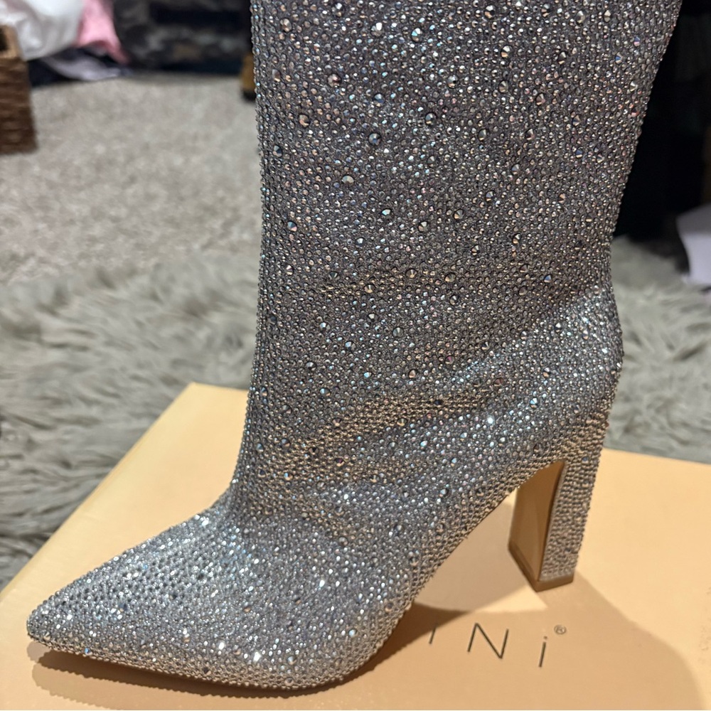 Bellini Anica Rhinestone silver boot